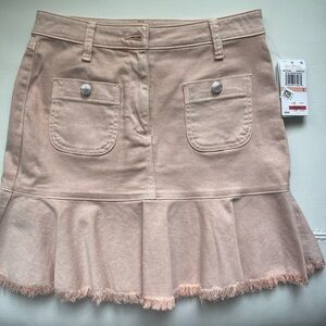 NWT Michael Kors denim dusty pink peplum skirt Sz2